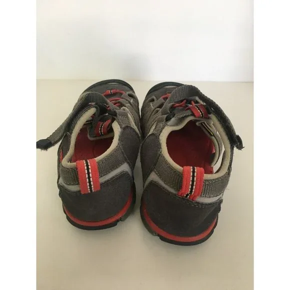 Keen Seacamp II Shoes Sandals Waterproof Big Kids Size 2 Boys Girls Gray Red - Picture 4 of 7